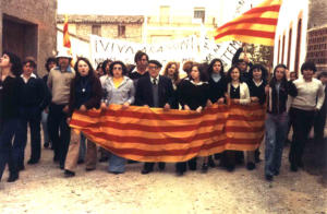 Any 1978. Sant Jordi. Reivindicant l'Autonomia per Arag. Foto Hiplito Sol